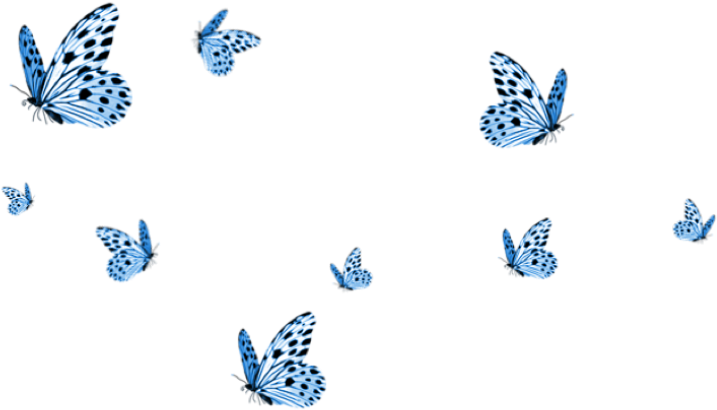 Blue Butterflies Pattern PNG with transparent background
