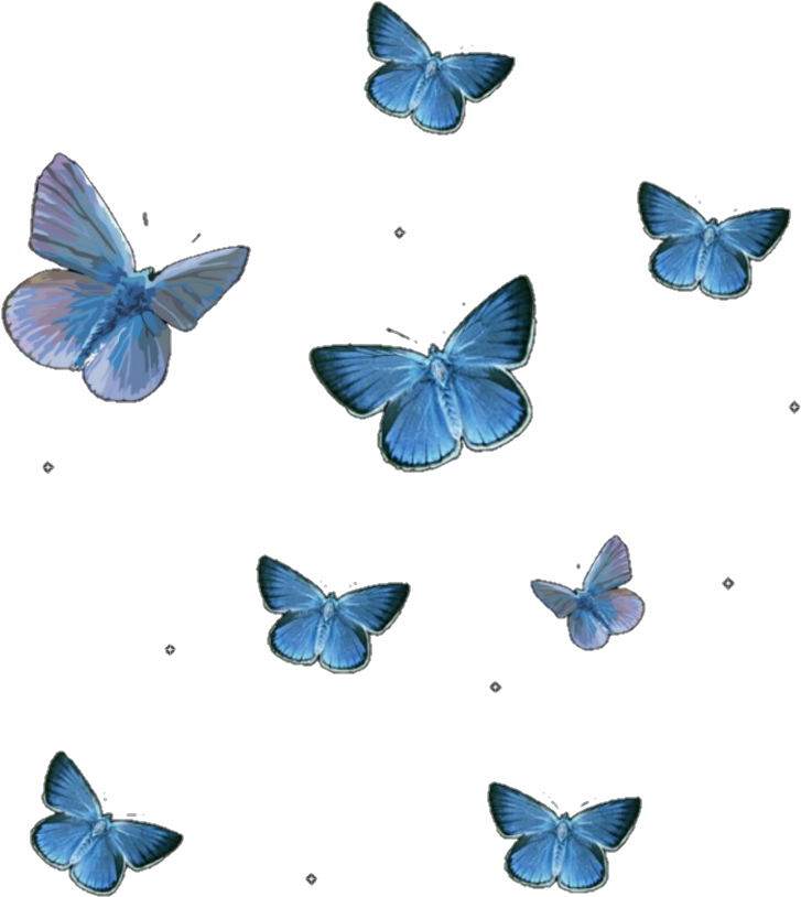 Blue Butterflies Pattern PNG with transparent background