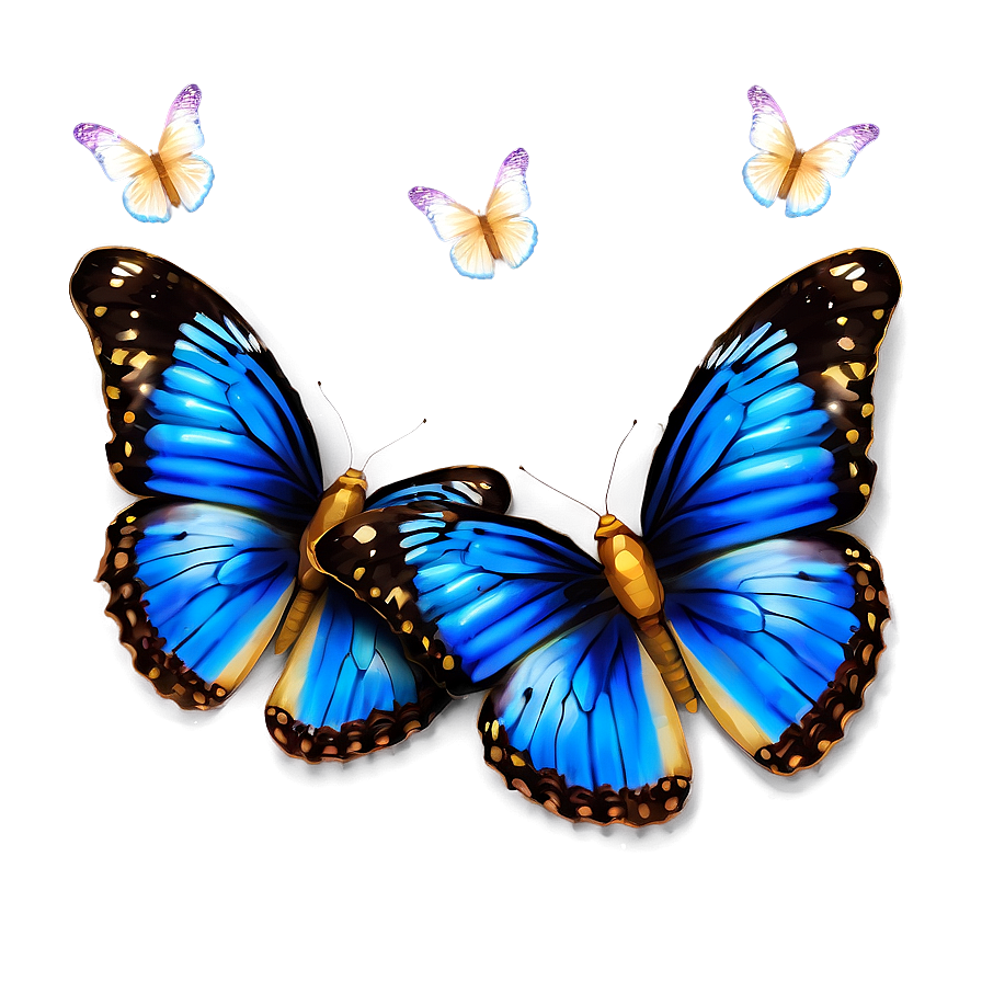 Blue Butterflies Pattern Png 98