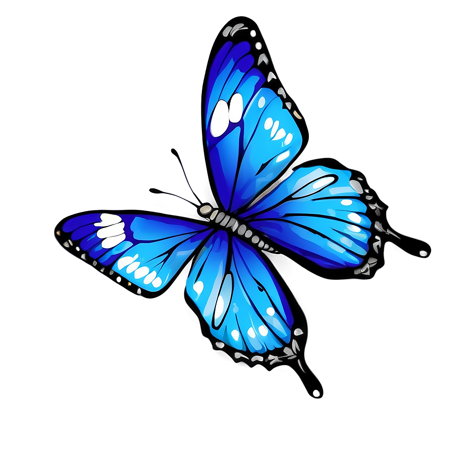 Blue Butterfly Clipart PNG 05212024 PNG with transparent background