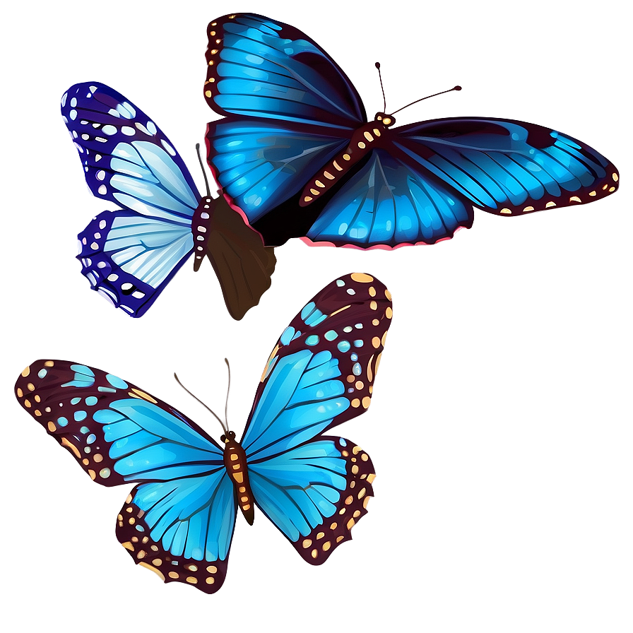 Blue Butterfly Clipart PNG gbc5 PNG with transparent background