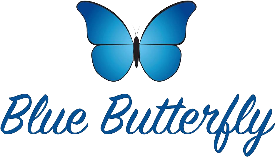 Blue Butterfly Graphic PNG with transparent background