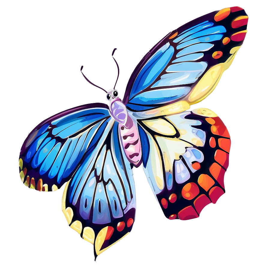 Blue Butterfly Illustration PNG 05062024 PNG with transparent background