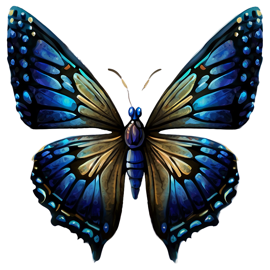 Blue Butterfly Illustration Png Hhp