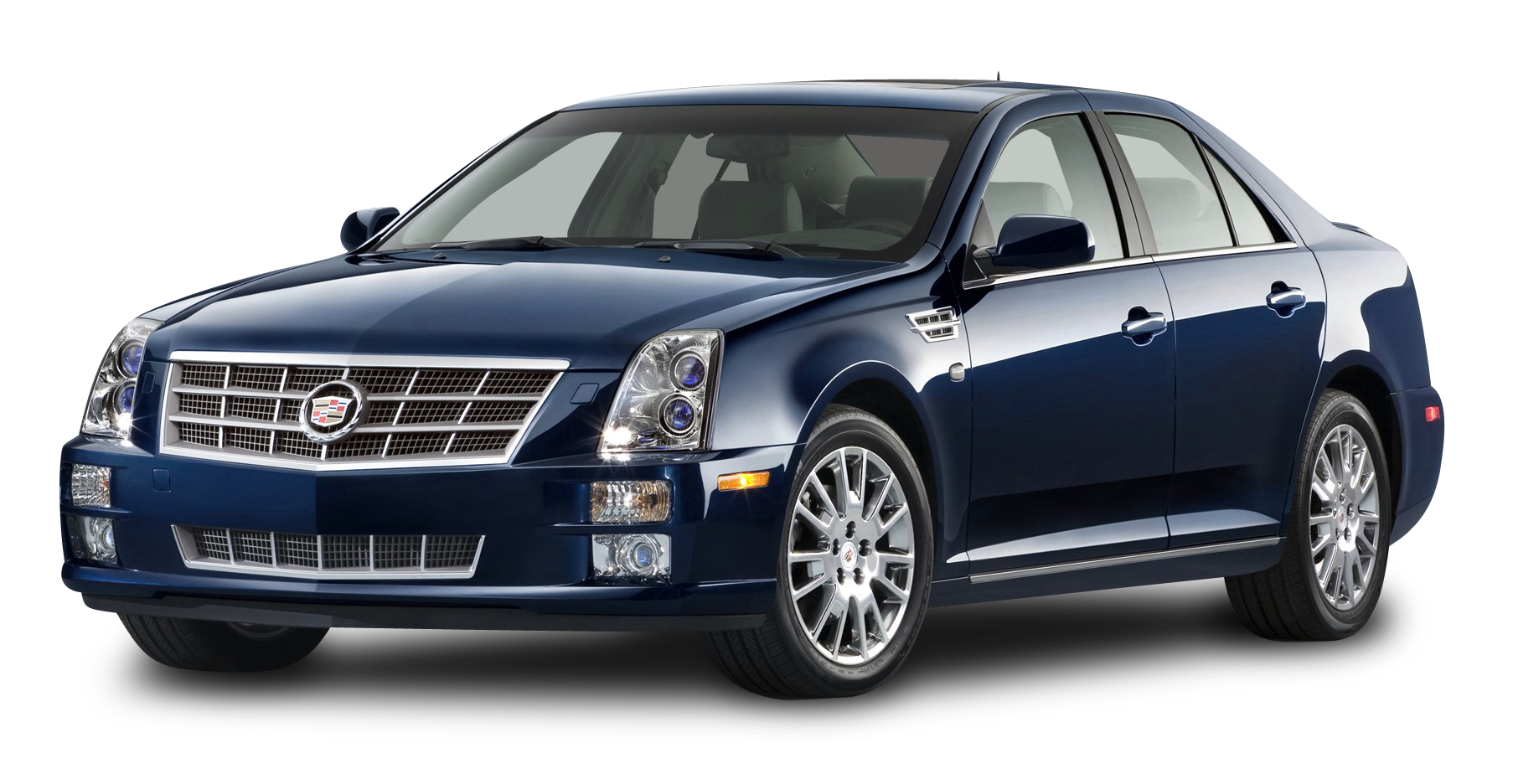 Blue Cadillac S T S Sedan PNG with transparent background