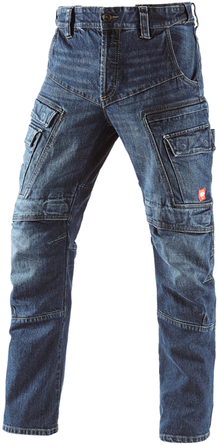 Blue Cargo Jeans Standing