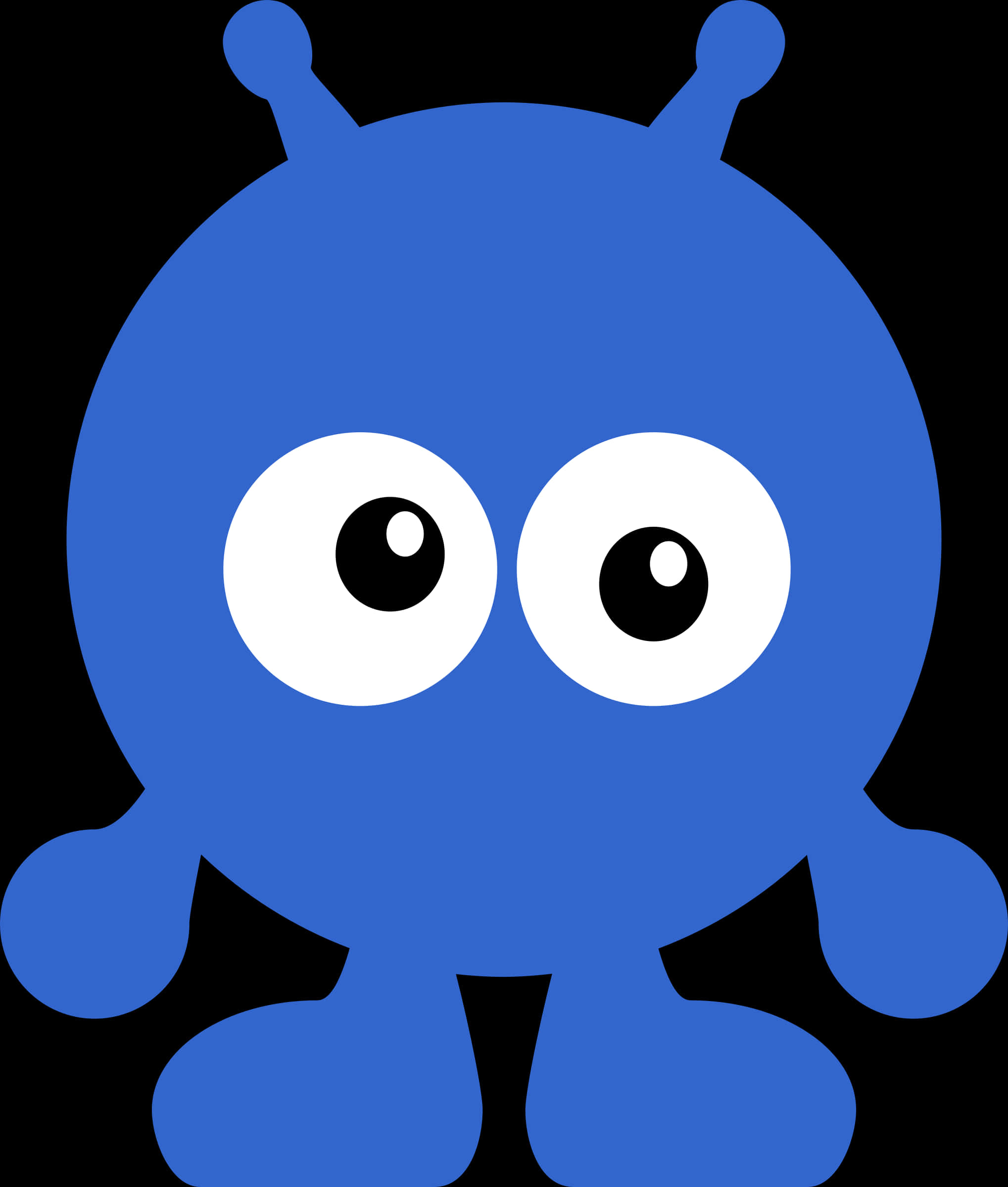 Blue Cartoon Alien Graphic