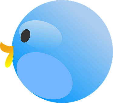 Blue Cartoon Bird Icon