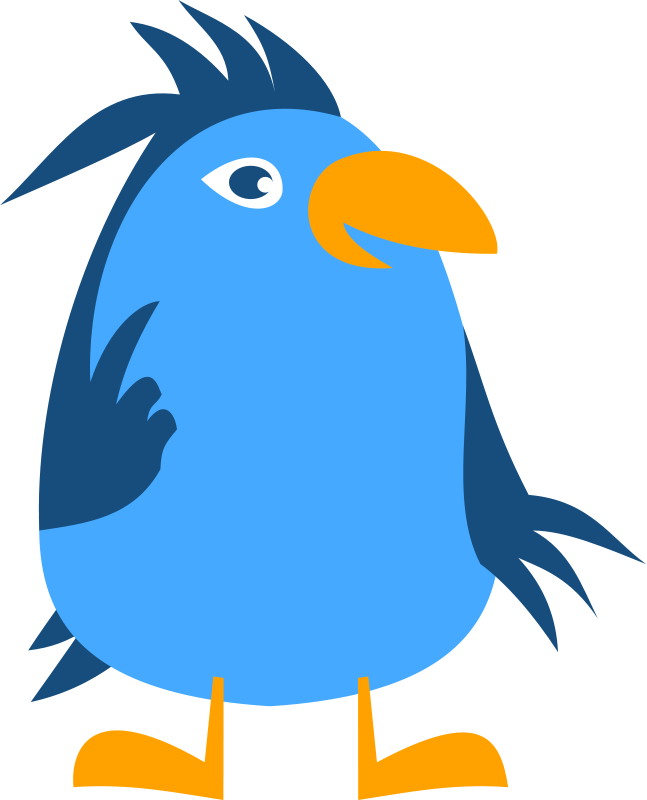 Blue Cartoon Bird Vector