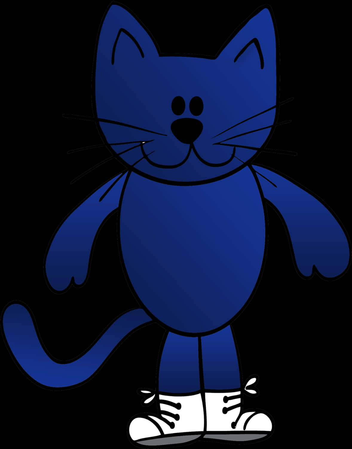 Blue Cartoon Cat Standing