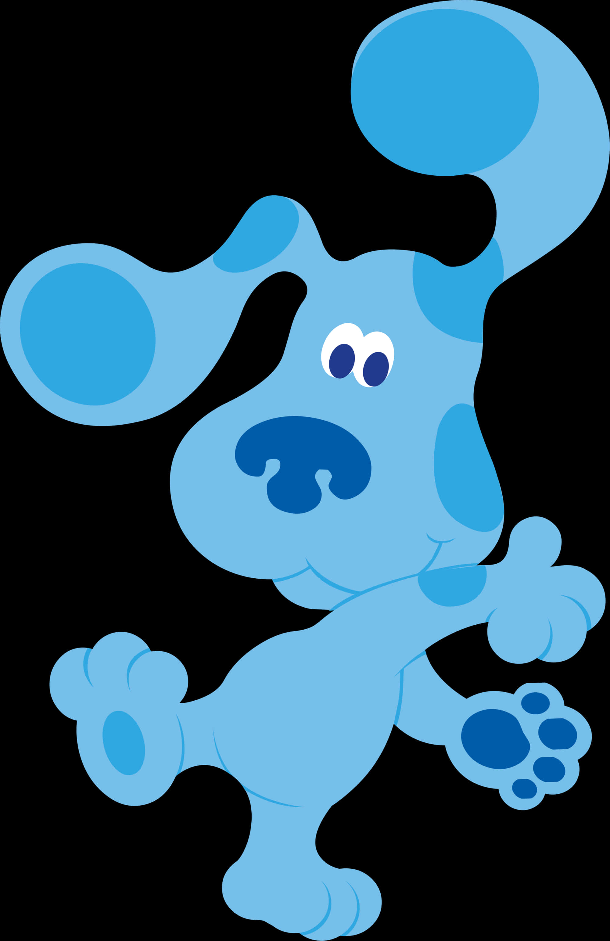 Blue Cartoon Dog Character