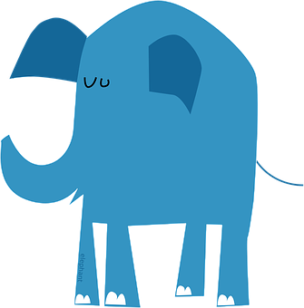 Blue Cartoon Elephant