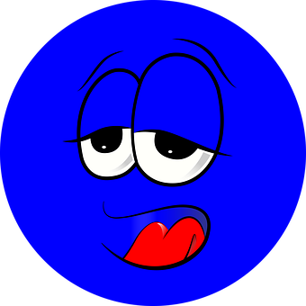 Blue Cartoon Face Expression