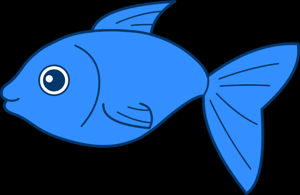 Blue Cartoon Fish Illustration