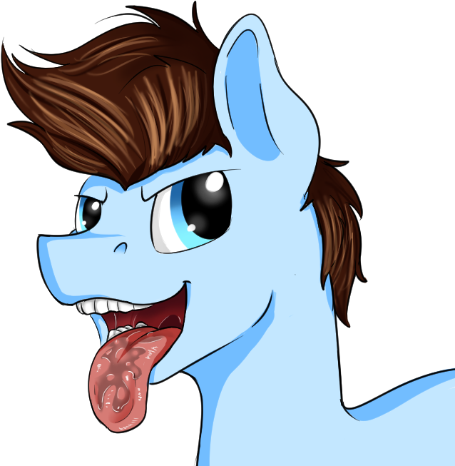 Blue_ Cartoon_ Pony_ Drooling