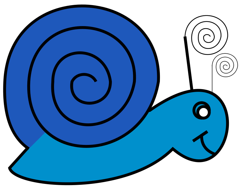 Blue Cartoon Snail