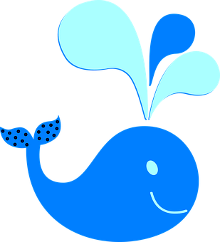 Blue Cartoon Whale Illustration