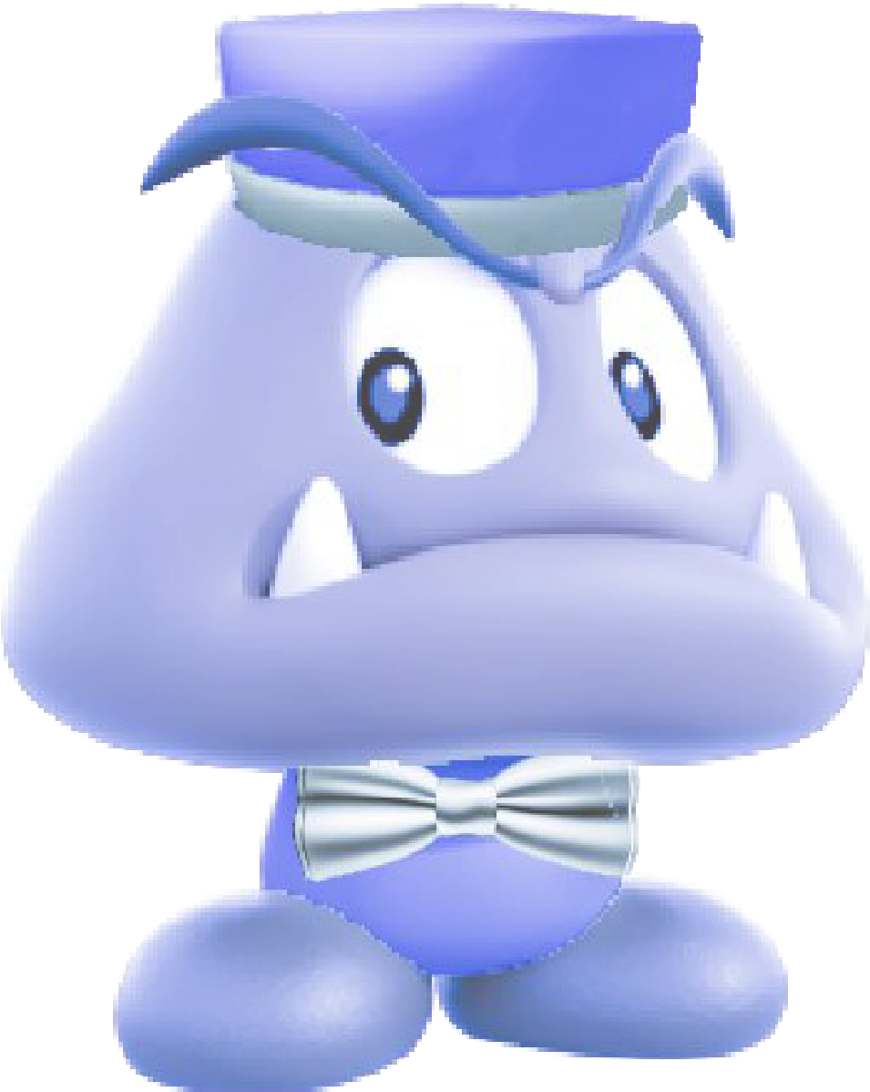 Blue Character Bowtie Hat PNG with transparent background