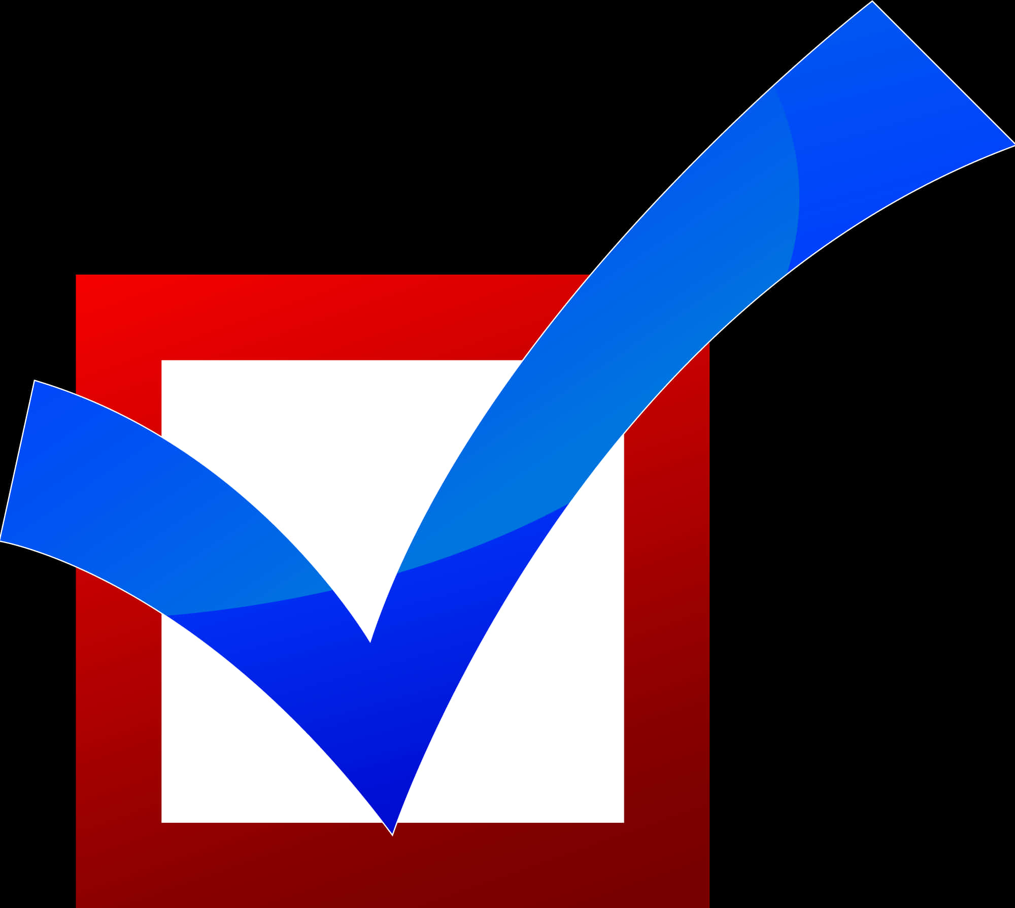 Red Check Mark In Box - Red White And Blue Check Mark, HD Png Download PNG with transparent background