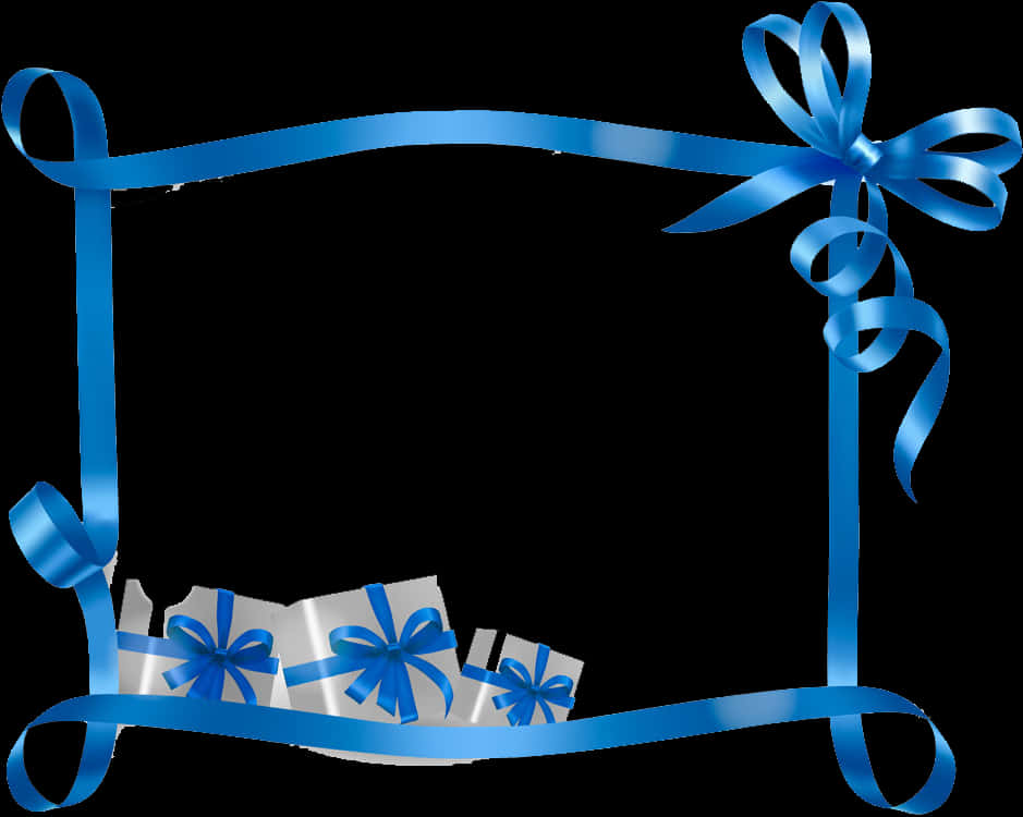 Blue Christmas Gift Border PNG image with a transparent background, free high-resolution download
