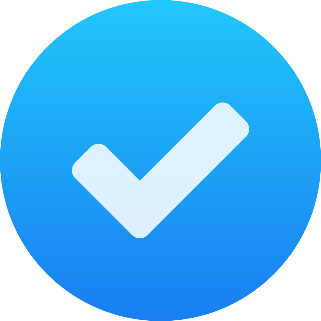 Blue Circle Checkmark Icon PNG with transparent background