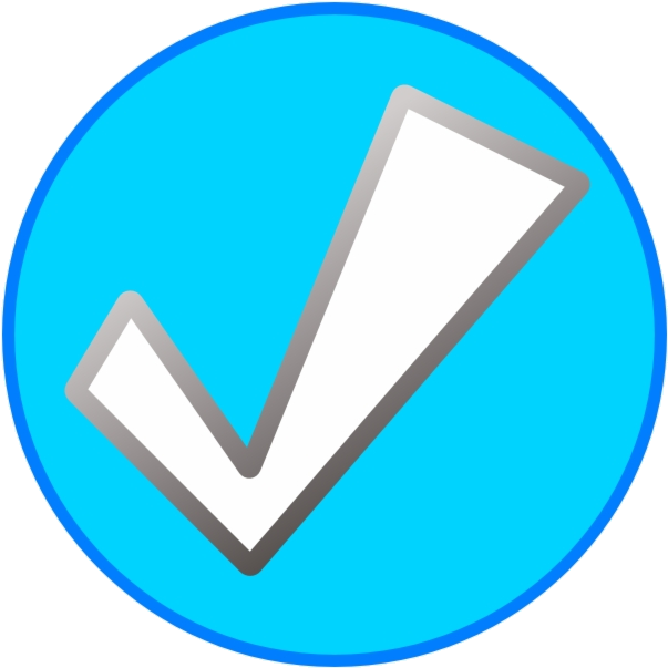 Blue Circle Checkmark Icon PNG with transparent background