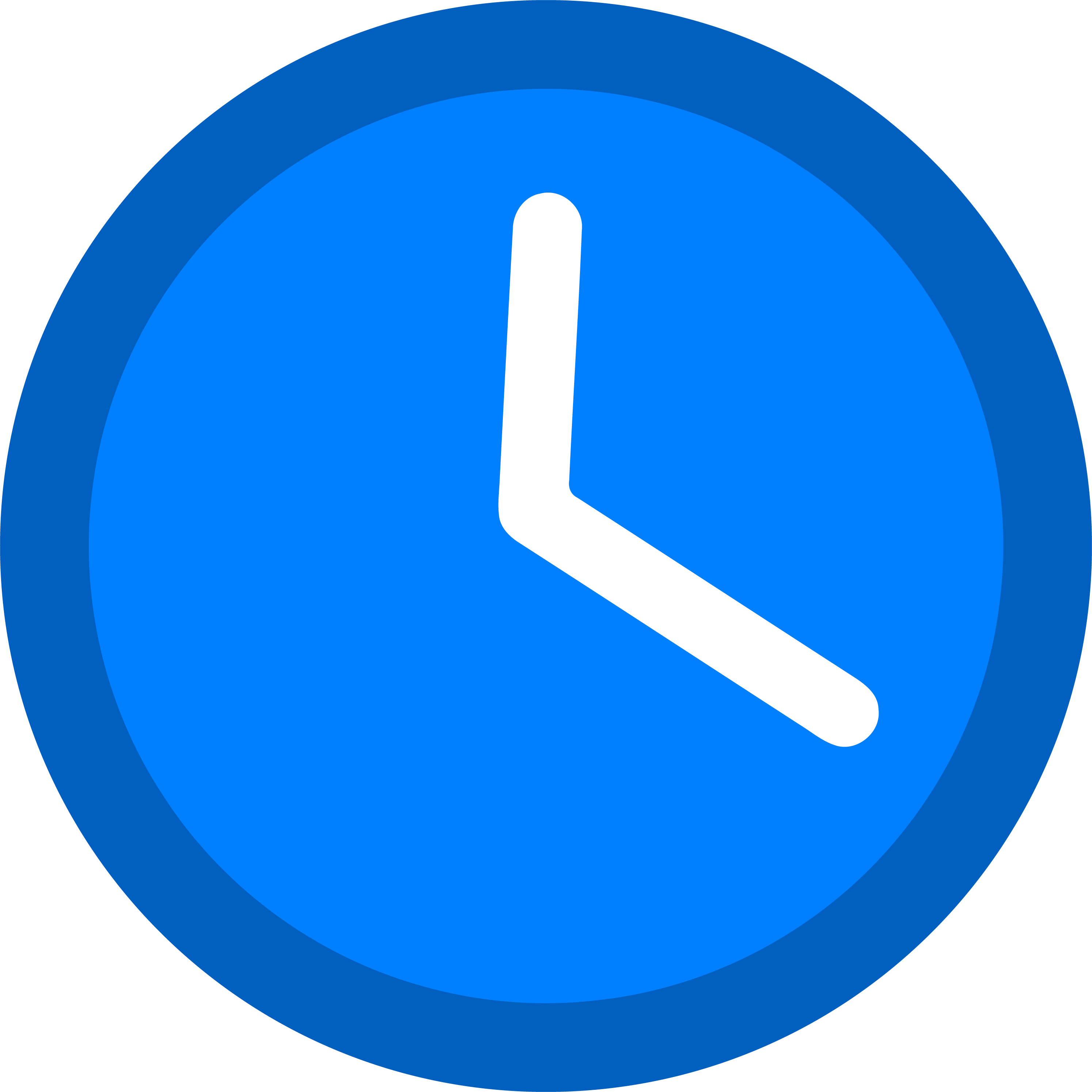 Blue Circle Clock Icon PNG with transparent background