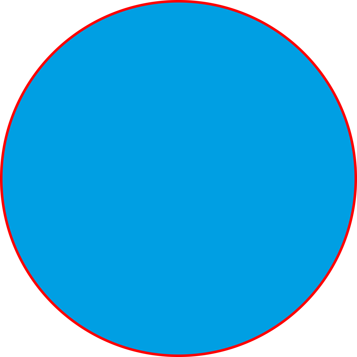 Blue Circle Red Outline Graphic