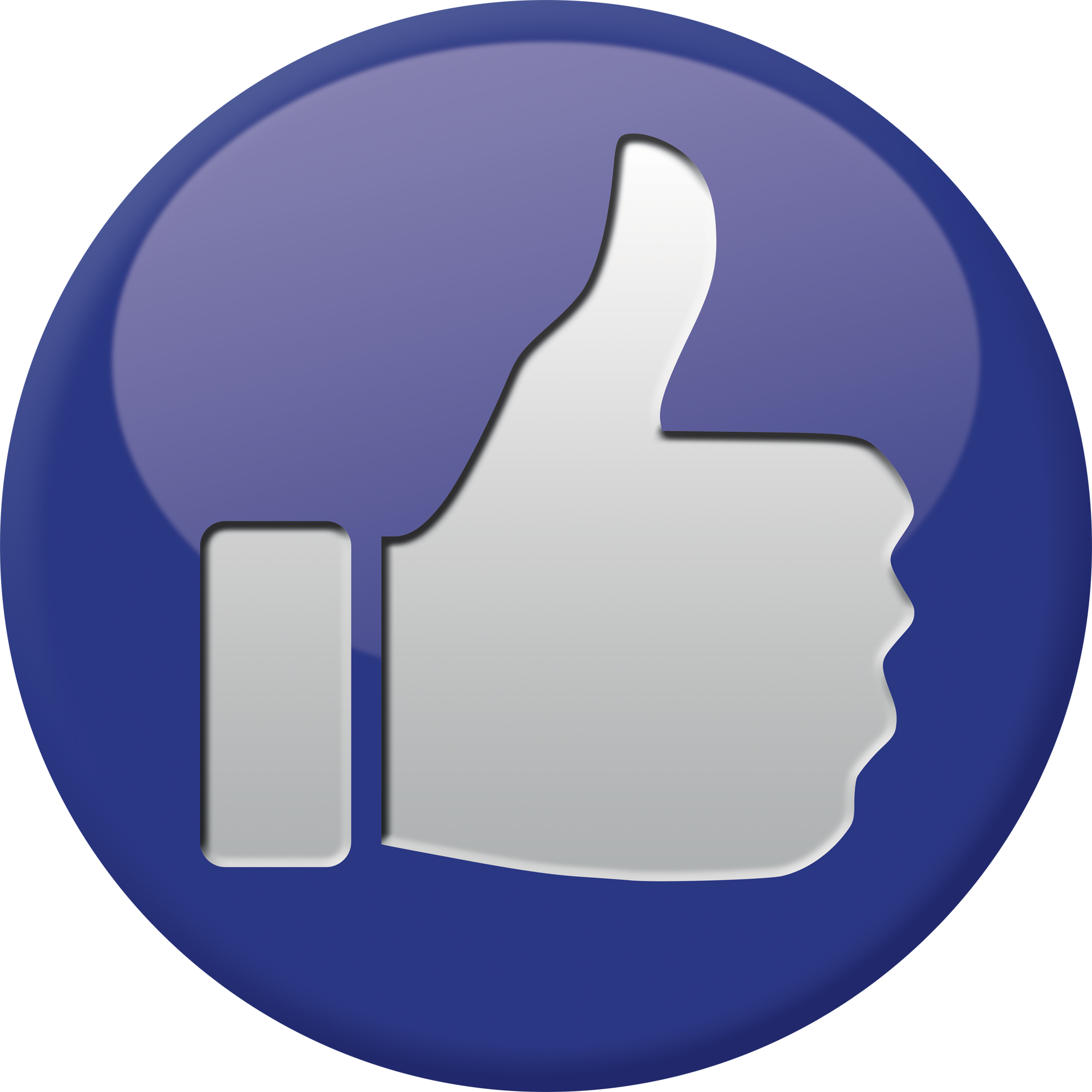Blue Circle Thumb Up Icon PNG with transparent background