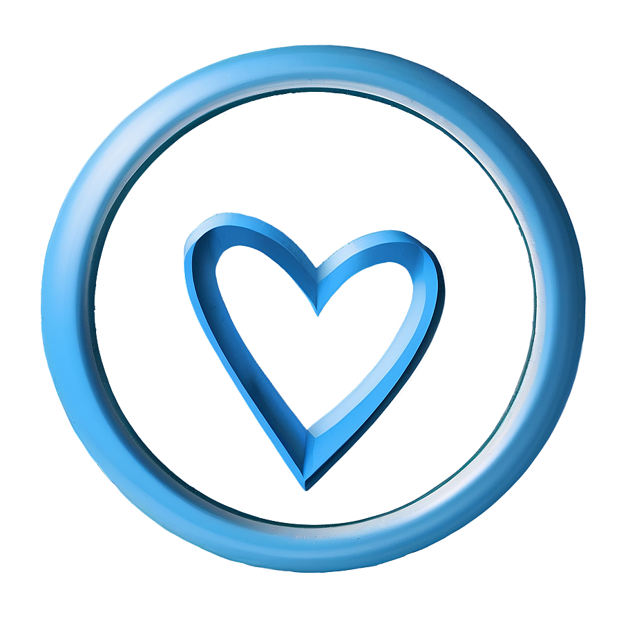 Blue Circle With Heart Png Yic1