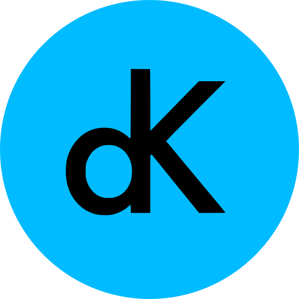 Blue Circlewith Black Letter K