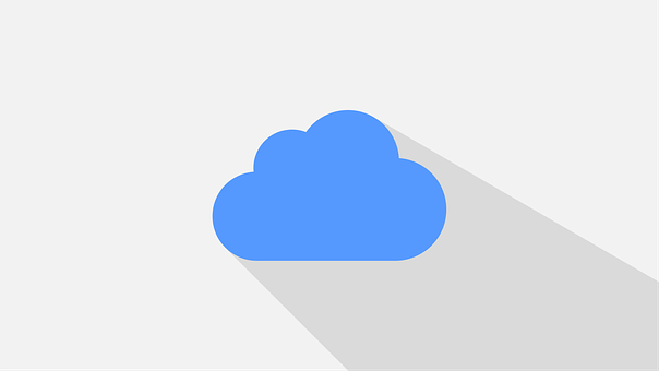 Blue Cloud Icon Shadow PNG with transparent background