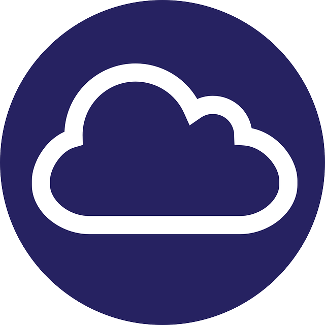 Blue Cloud Iconon Dark Background PNG with transparent background