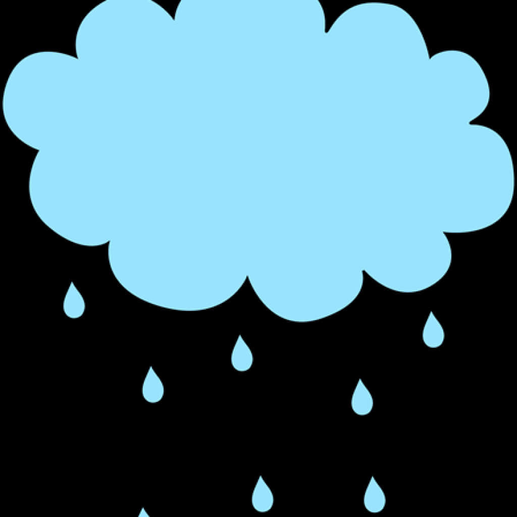 Blue Cloud Raindrops Graphic PNG with transparent background