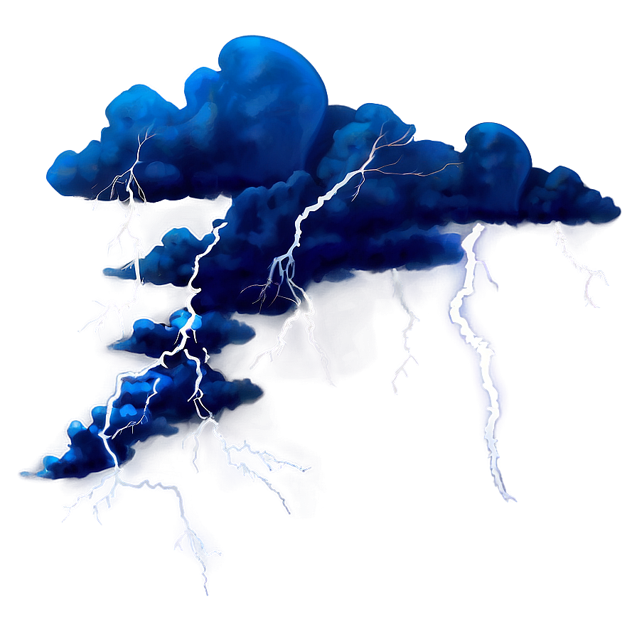 Blue Clouds With Lightning Png Cmx