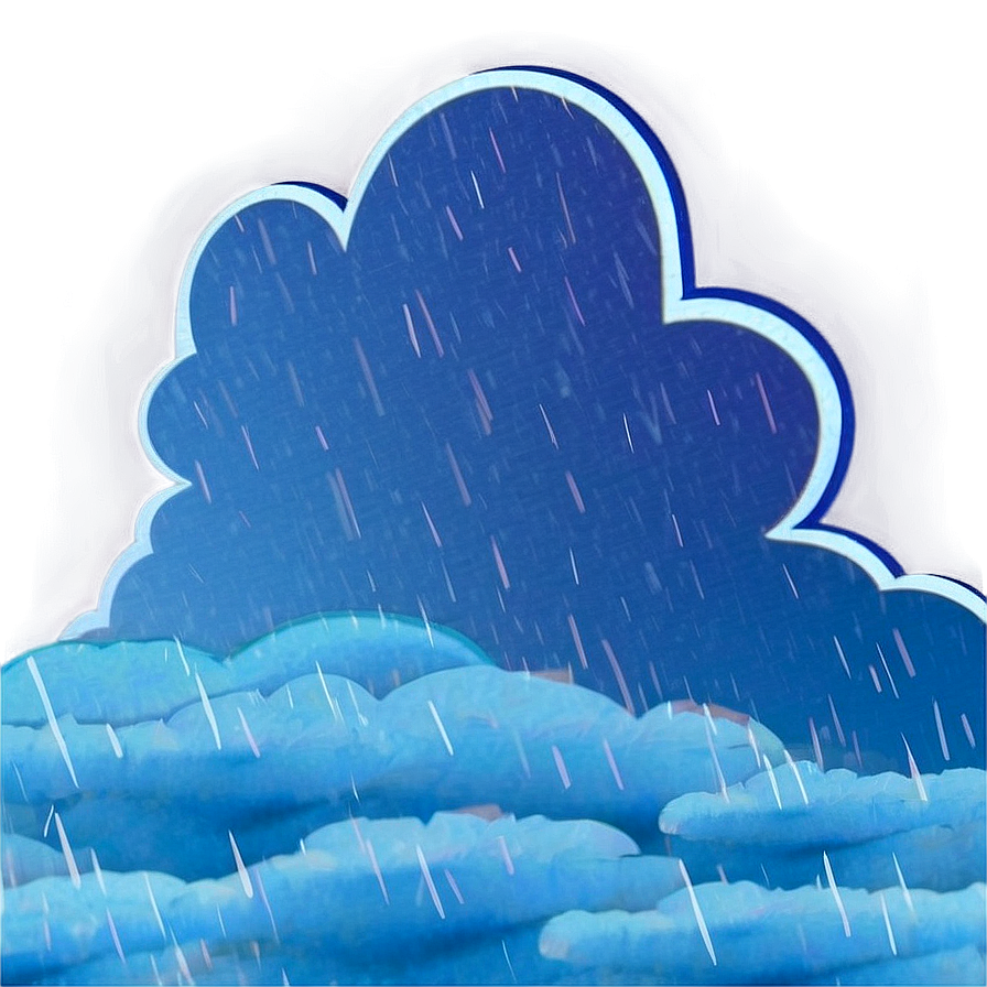 Blue Clouds With Rain Png Njg