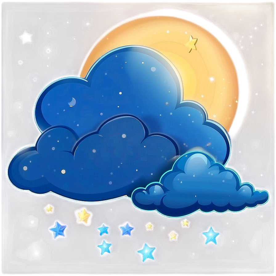 Blue Clouds With Stars Png 06202024