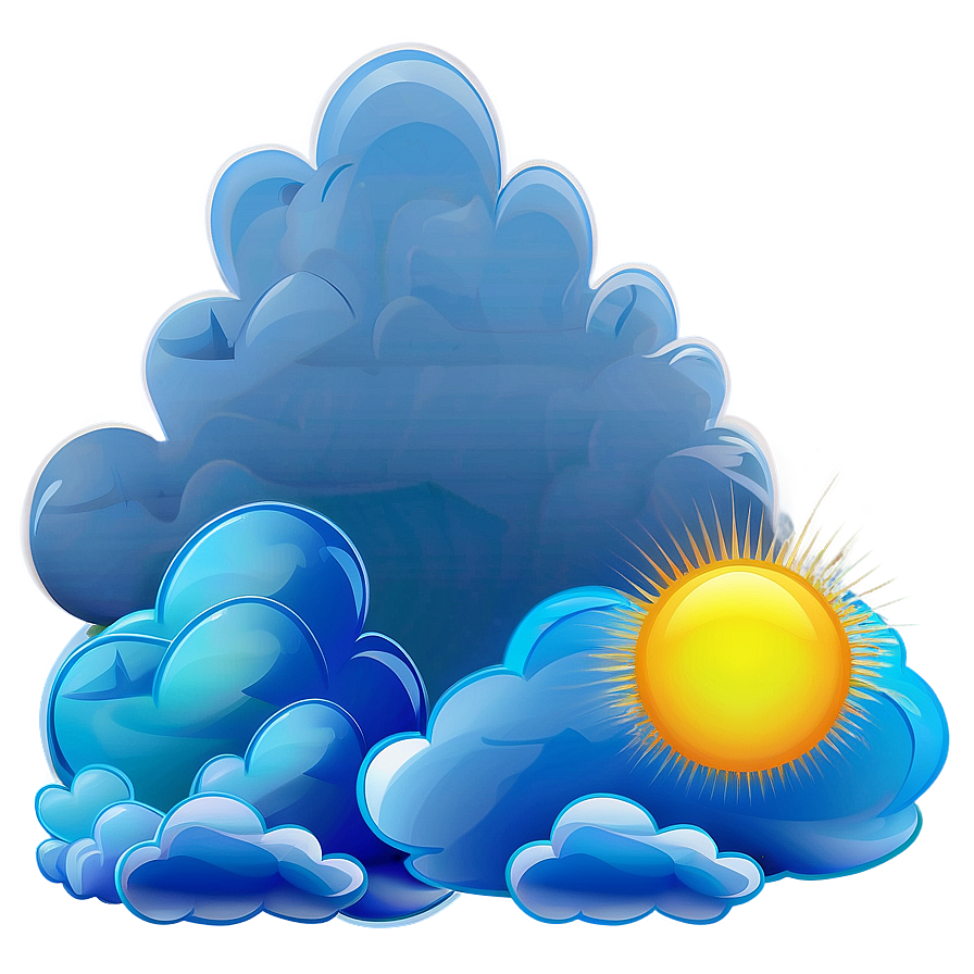 Blue Clouds With Sun Png Yxi