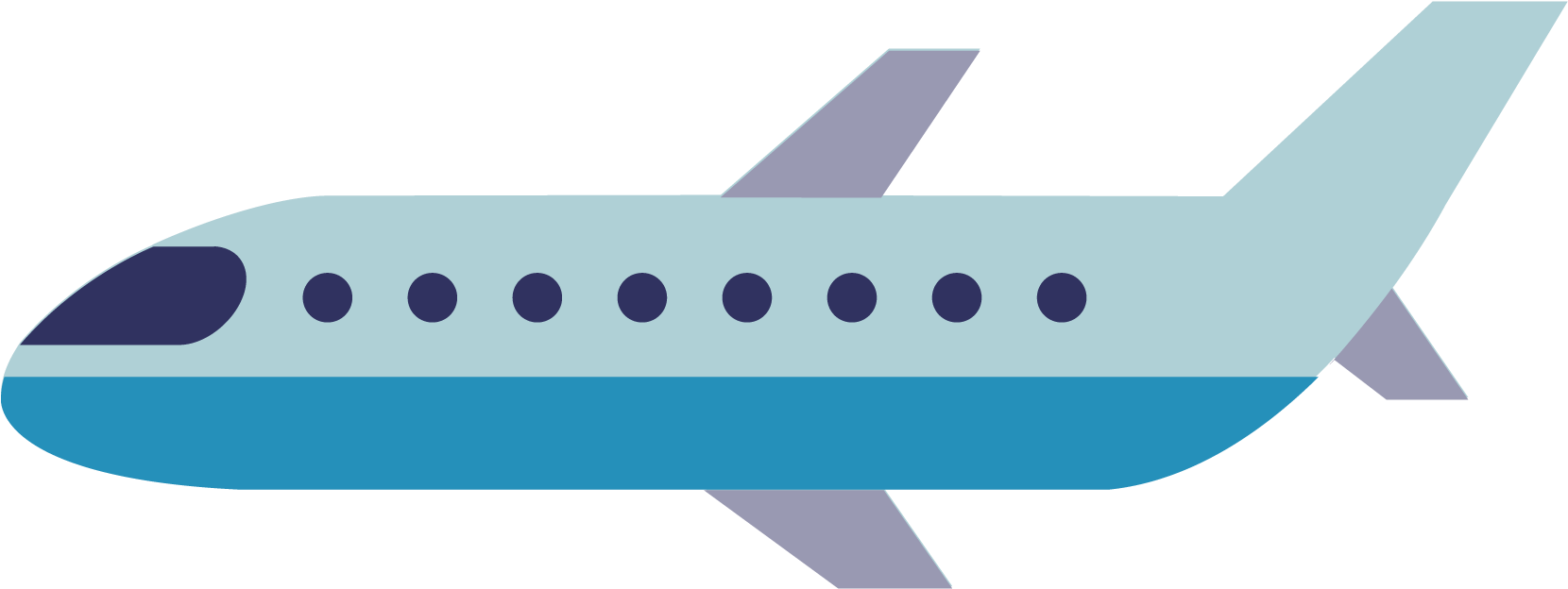 Blue Commercial Airplane Vector