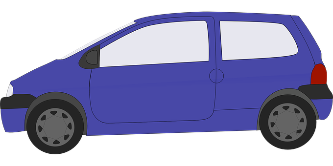 Blue Compact Car Illustration