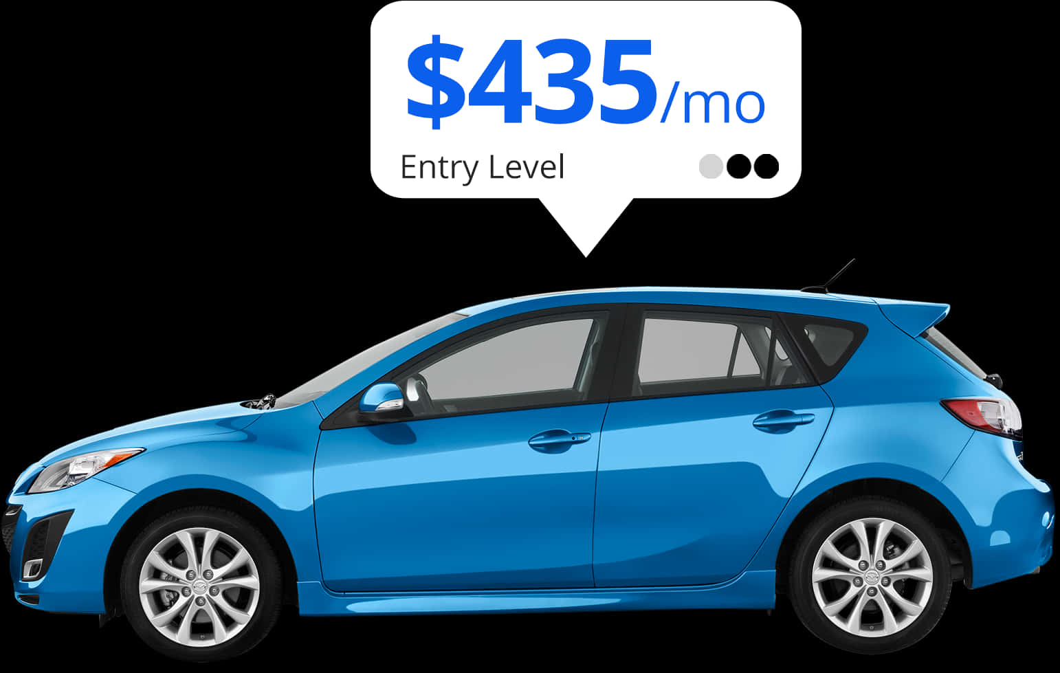 Blue Compact Car Lease Advertisement