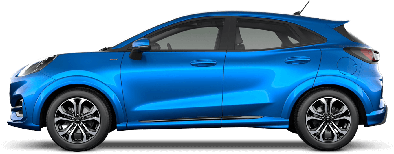 Blue Compact Car Side View