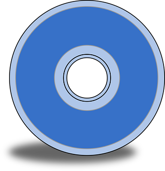 Blue Compact Disc Graphic PNG with transparent background