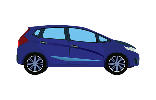 Blue Compact Hatchback Car