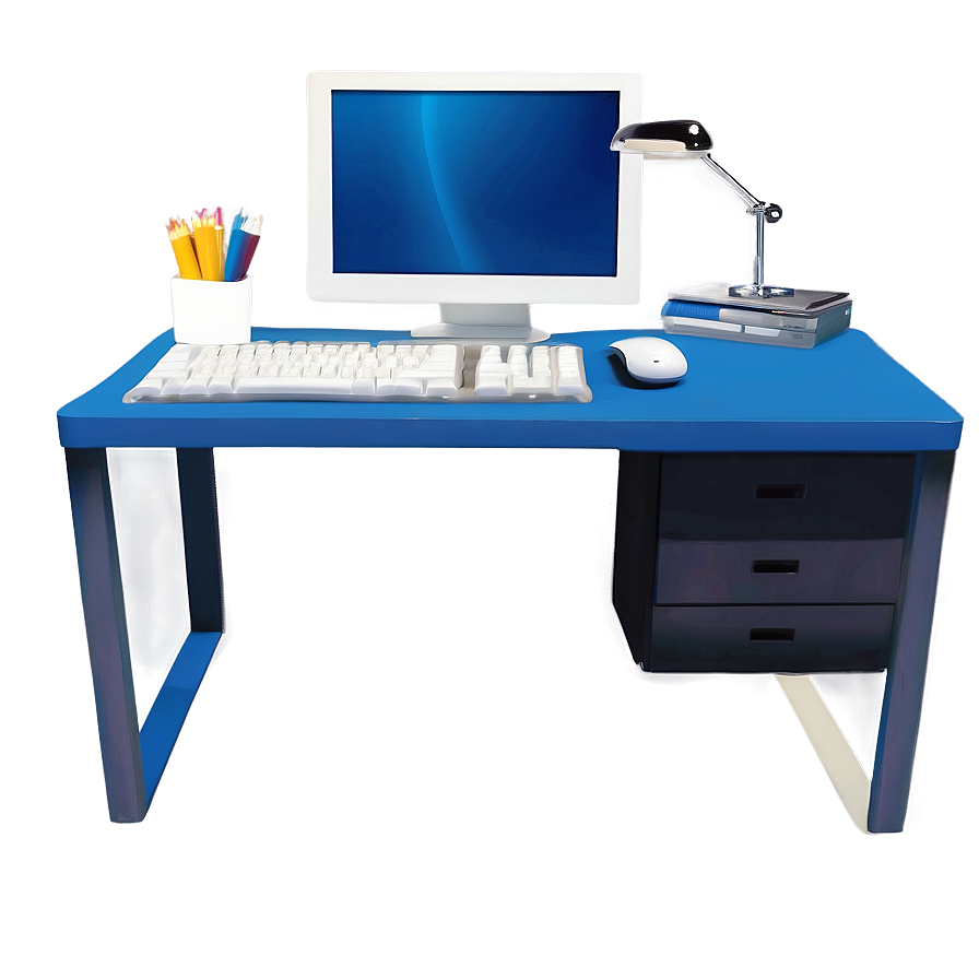 Blue Computer Desk Png Wrd