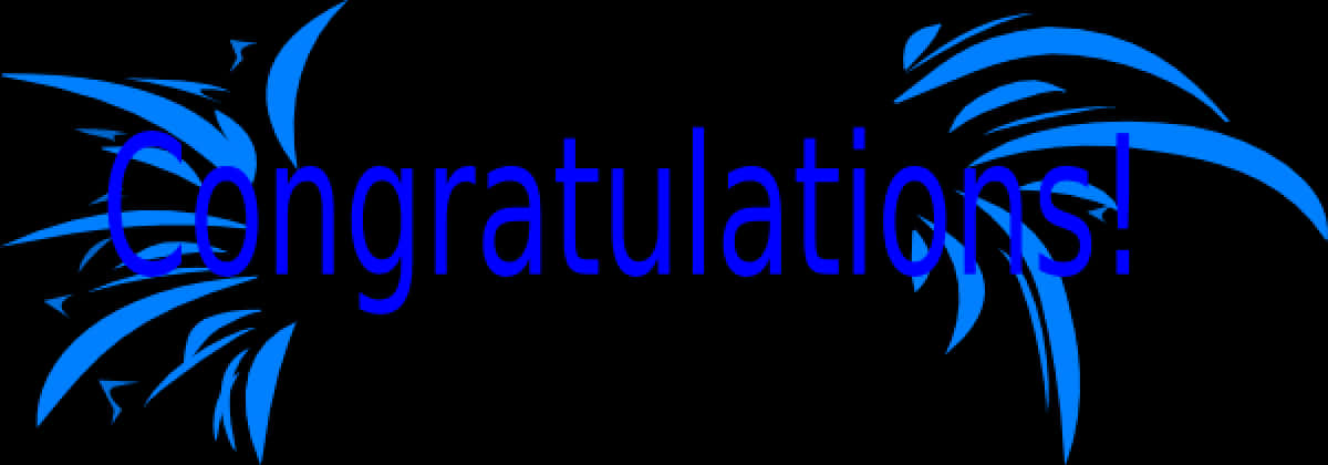 Blue Congratulations Graphic PNG with transparent background