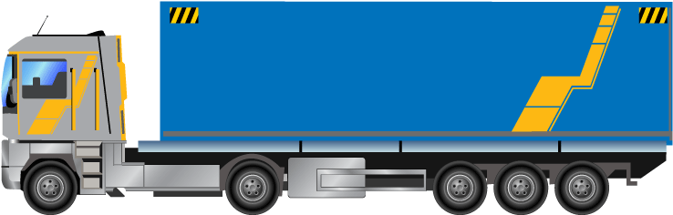 Blue Container Truck Illustration