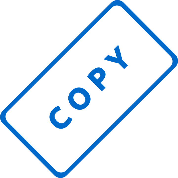 Blue Copy Stamp Icon