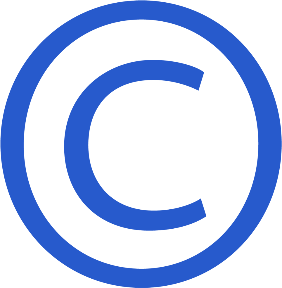Blue Copyright Symbol PNG with transparent background