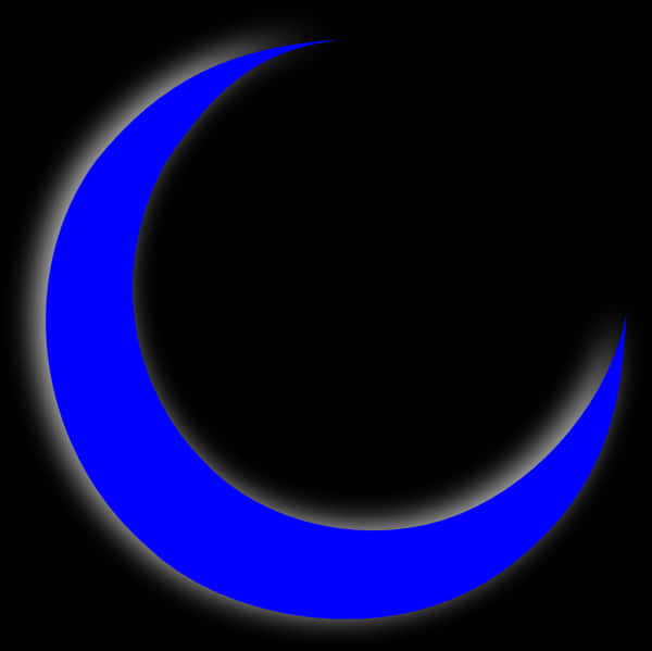 Blue Crescent Moon Graphic